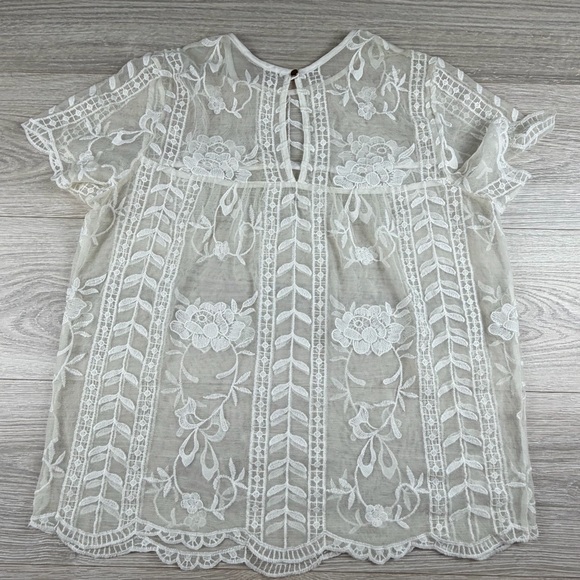 Unbranded Elegant Cream Lace Top Women’s Medium Whimsygoth Fairy Dainty Coquette - Picture 4 of 6